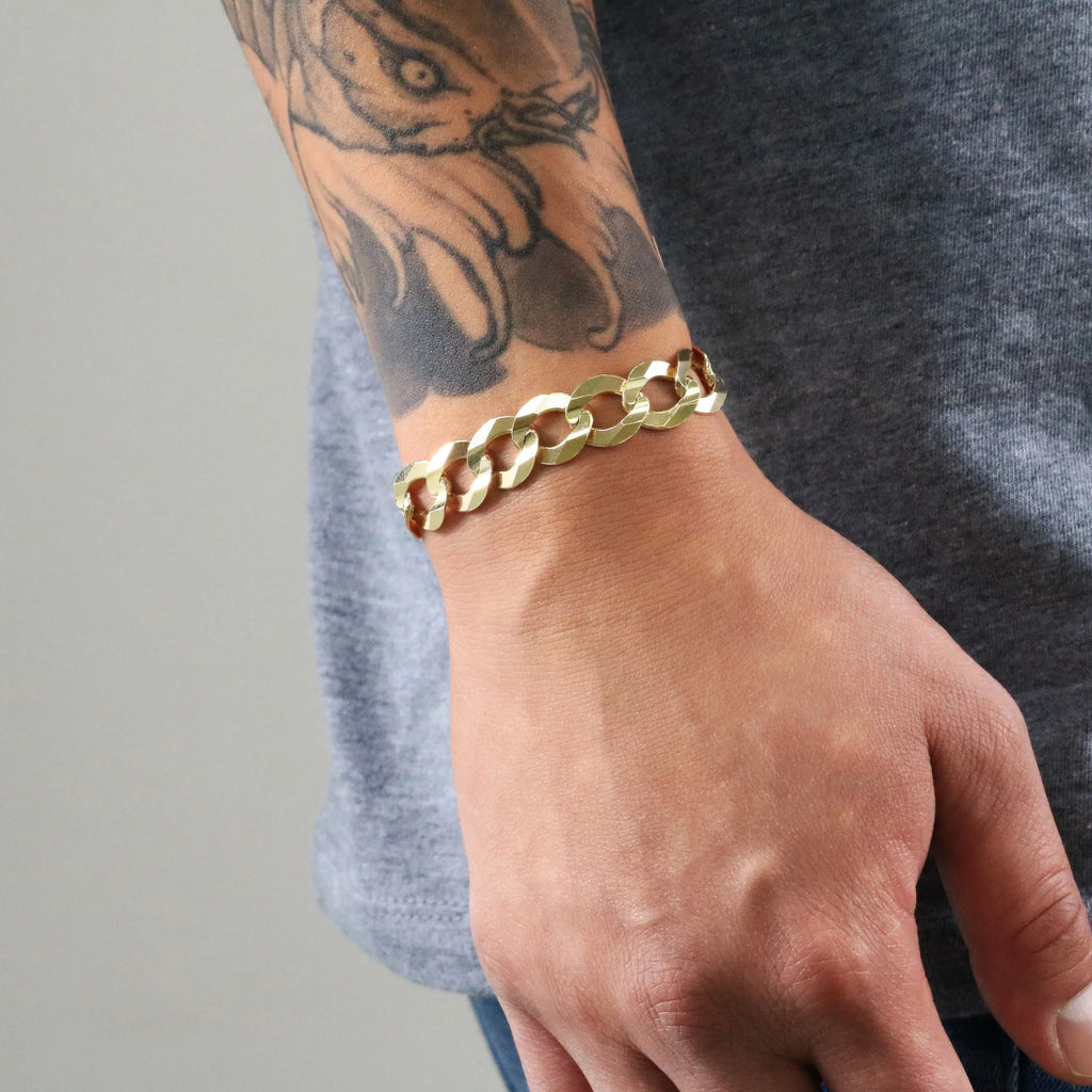 10k Yellow Gold Solid Cuban Link Chain Bracelet Q162492