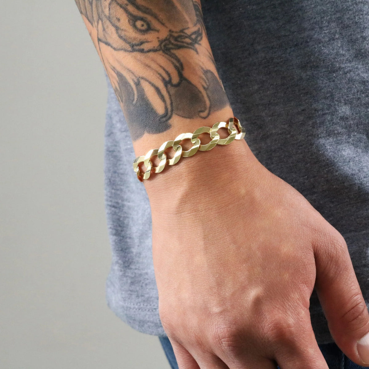 10k Yellow Gold Solid Cuban Link Chain Bracelet Q162492