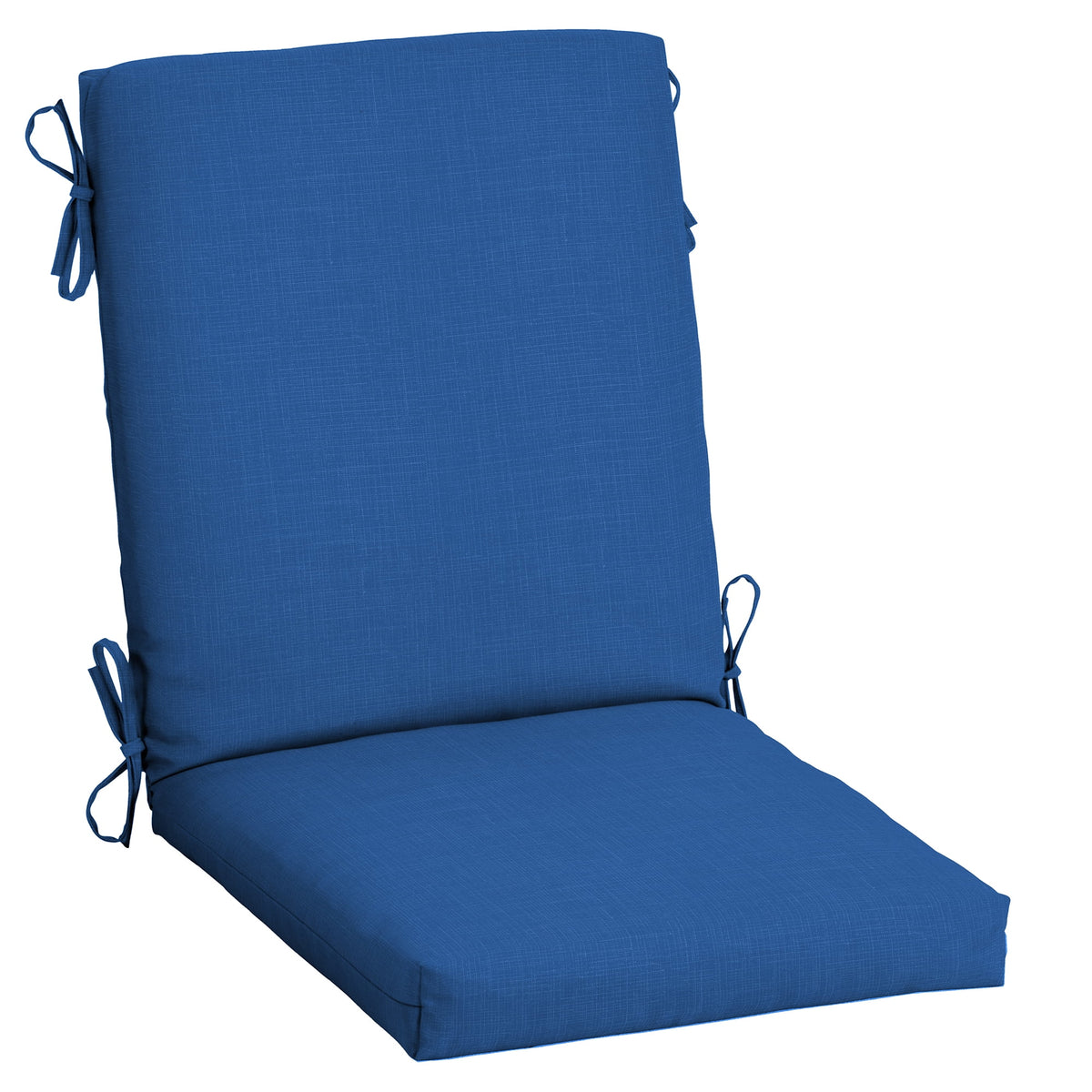 Water Repellent Fade Resistant Cobalt Blue Texture Outdoor Dining Chair Cushion I35289