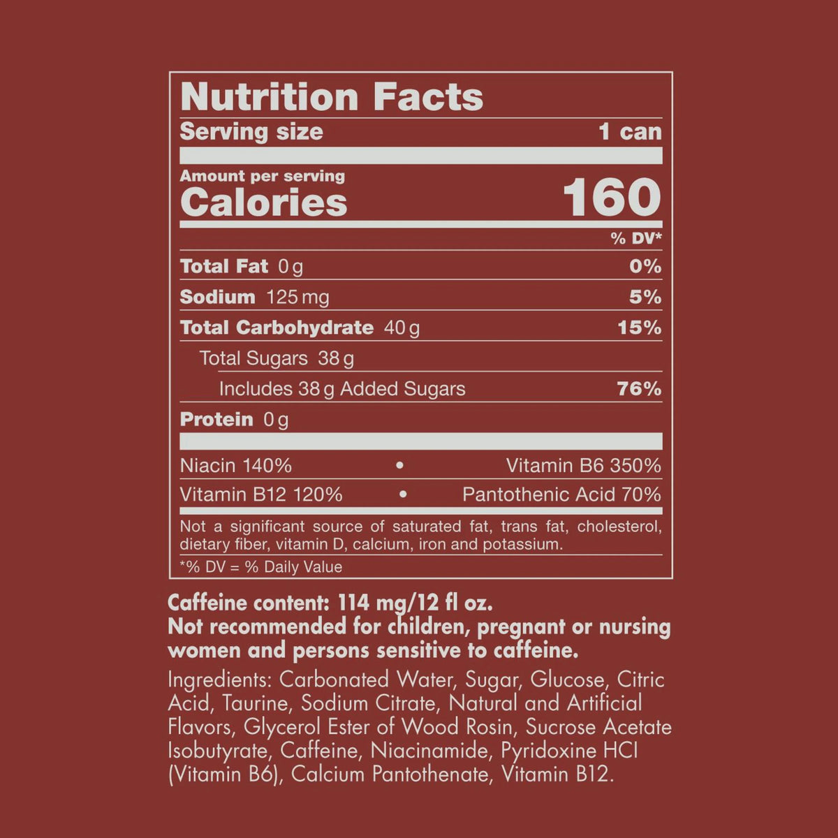 Peach Energy Drink, 12 fl oz, 6 Packs of 4 Cans B343120