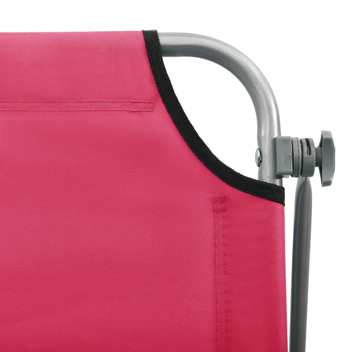 Pink Steel Sun Lounger with Canopy S847283