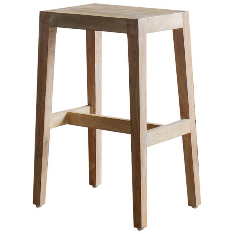Brown Wood Seat Stool D988