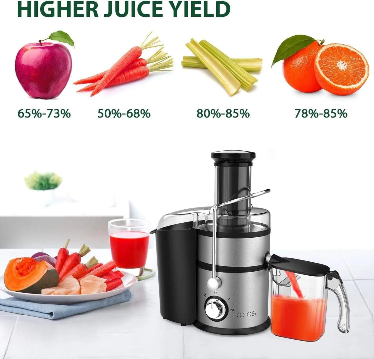 Centrifugal Juicer Machine with Extra Large 3inch Feed Chute, 1200W, BPA-Free Z191