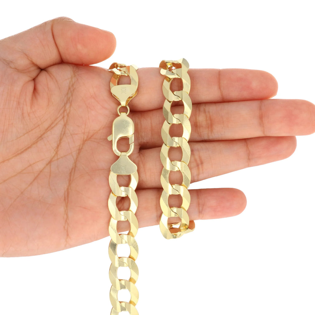 10k Yellow Gold Solid Cuban Link Chain Bracelet Q162492