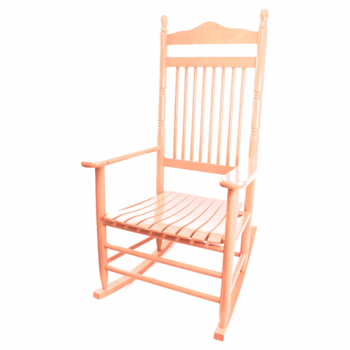 Coastal Peach Orange Wood Rocking Chair F378535