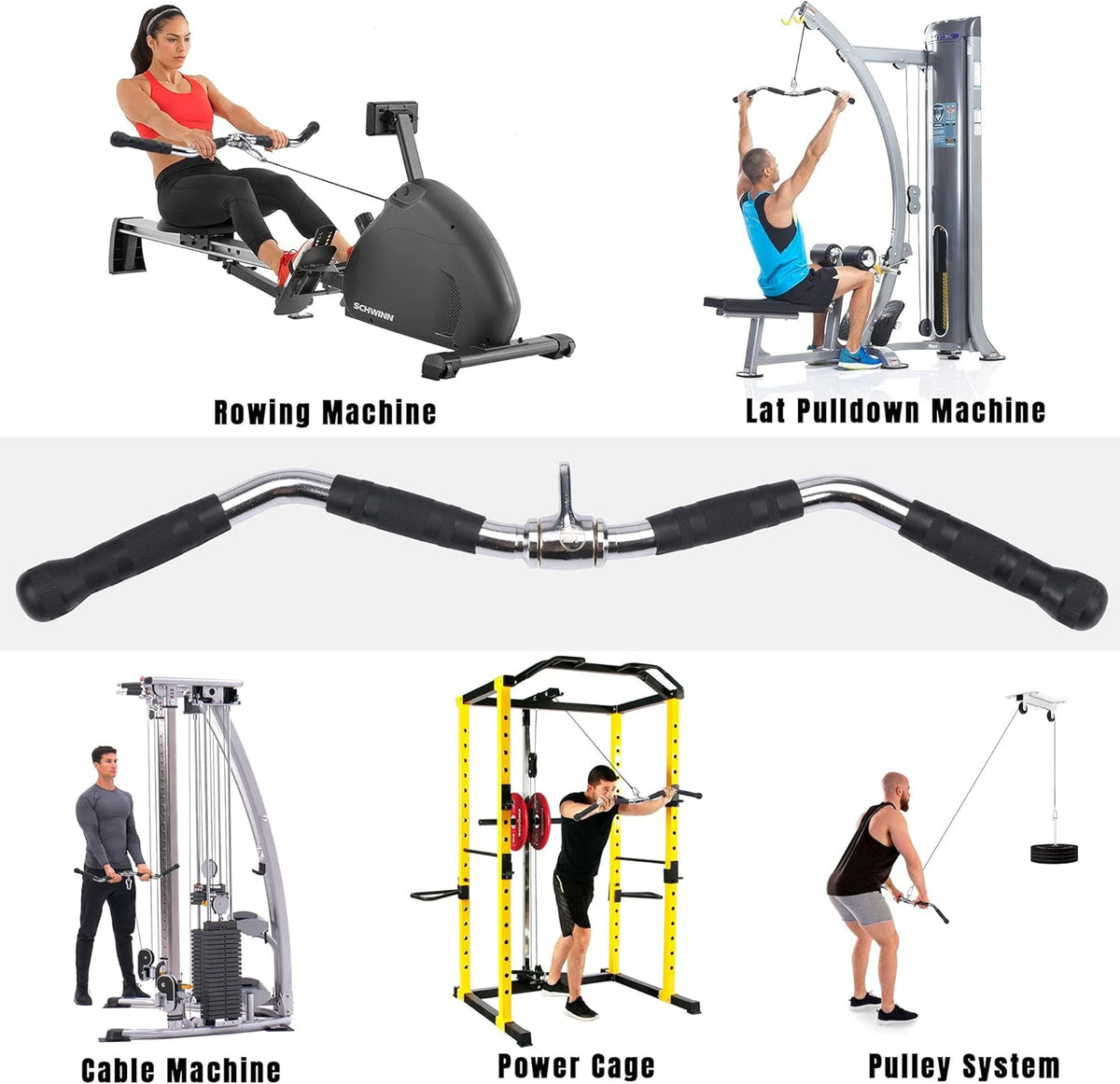 30 inch Pulldown Bar Attachment with Tricep Rope Z686