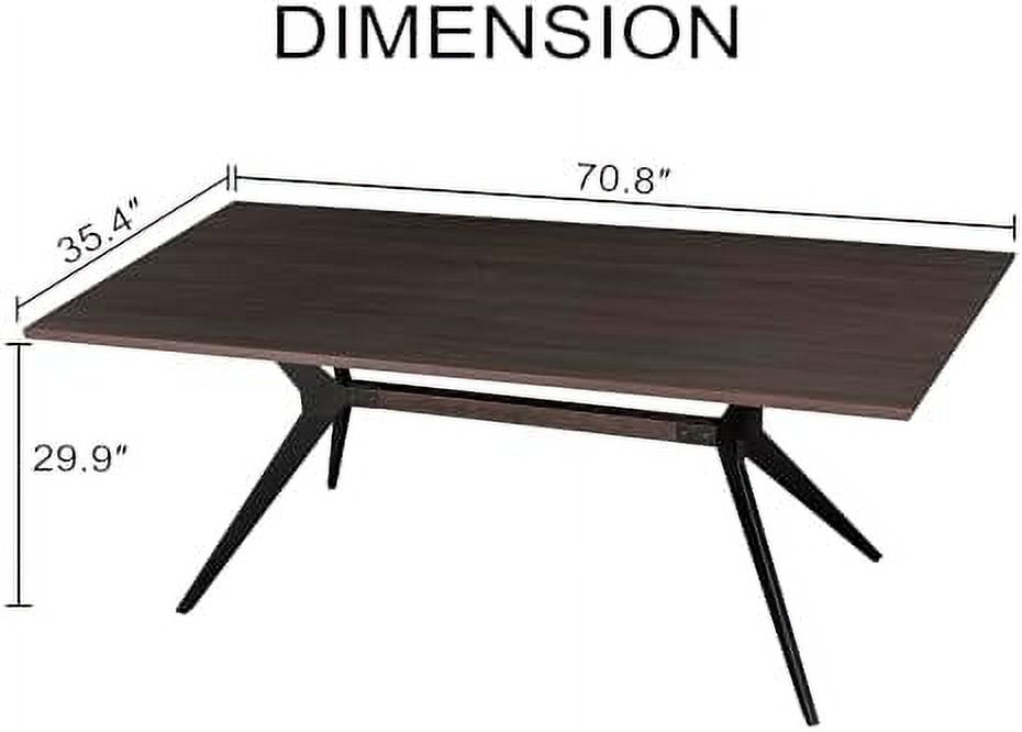 Mid Century Modern Rectangular Wood Finish Dining Table D4232