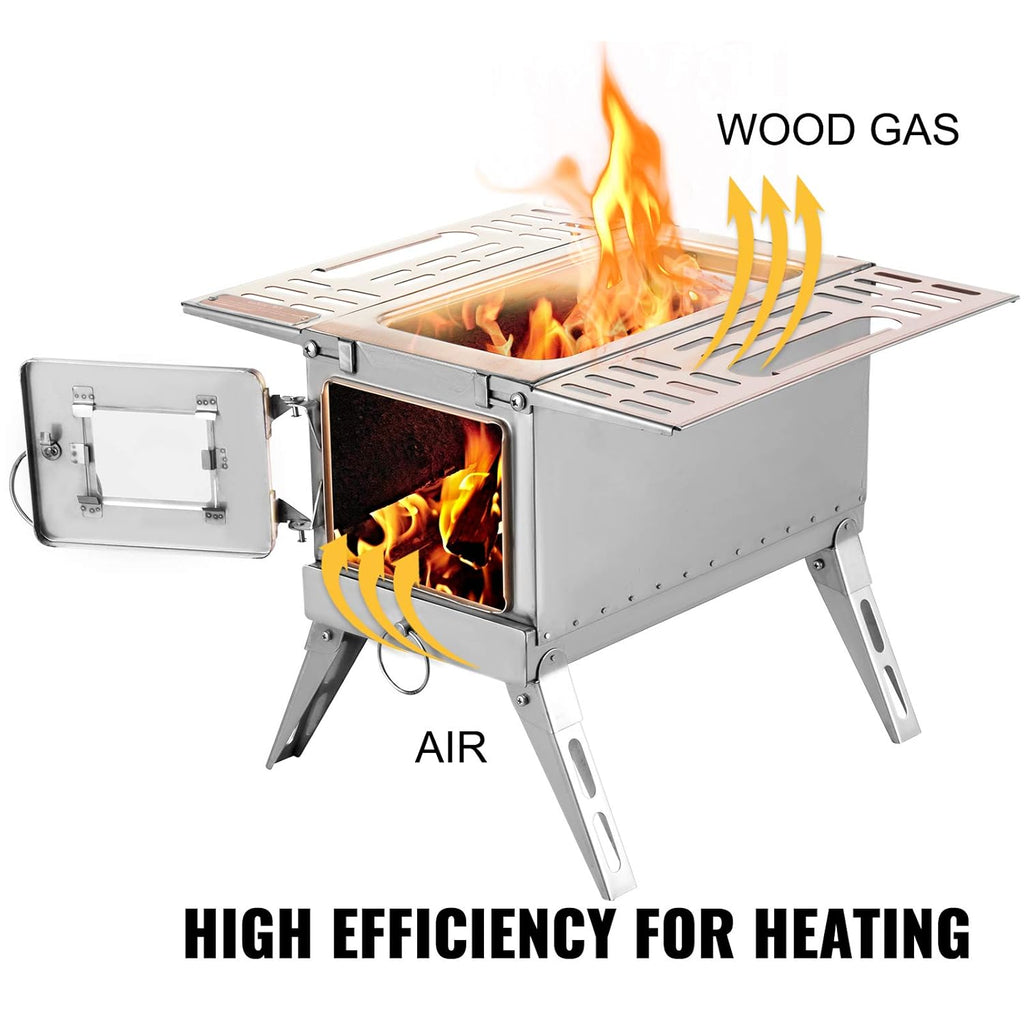 18.3x15x14.17 inch 304 Stainless Steel Portable Wood Stove F333721