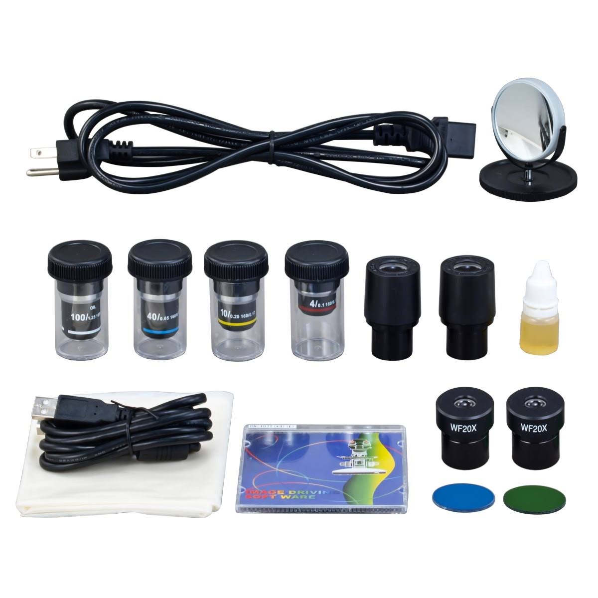 40X-2000X Digital Binocular Phase Contrast Compound Microscope with Built-in 3.0MP USB H988