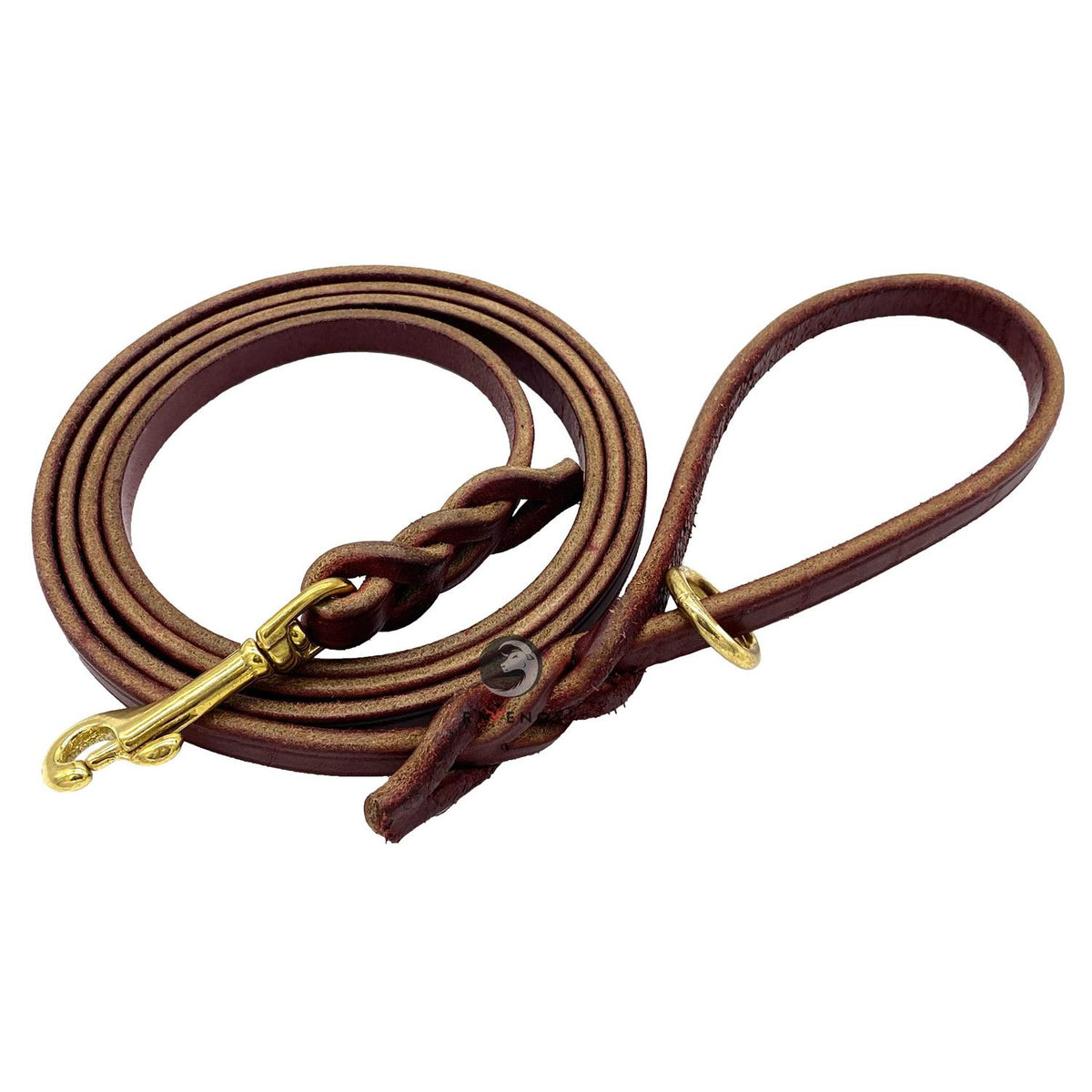 6 FT Braided Leather Dog Leash F9910