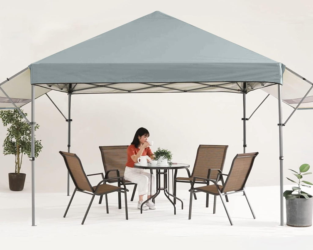 10x10 Pop-up Canopy Tent with Double Awnings Dark Gray B612
