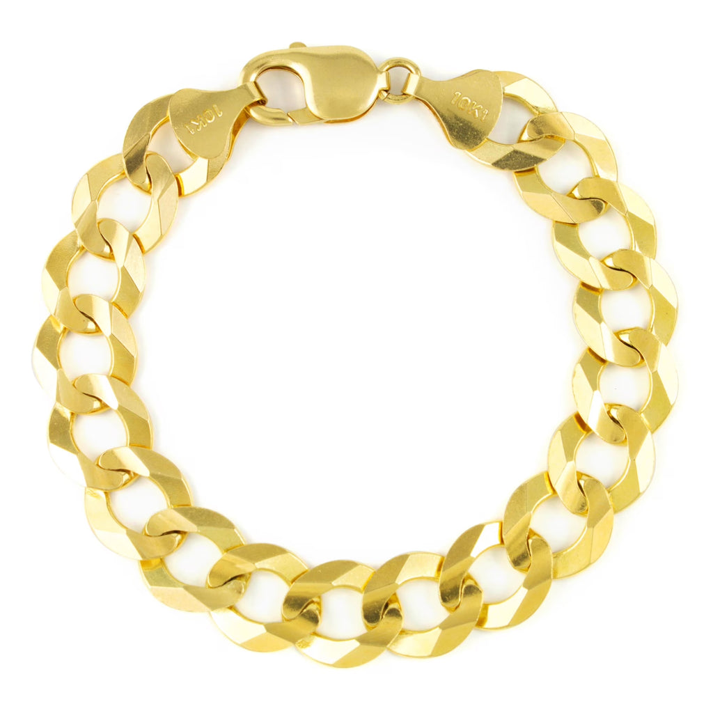 10k Yellow Gold Solid Cuban Link Chain Bracelet Q162492
