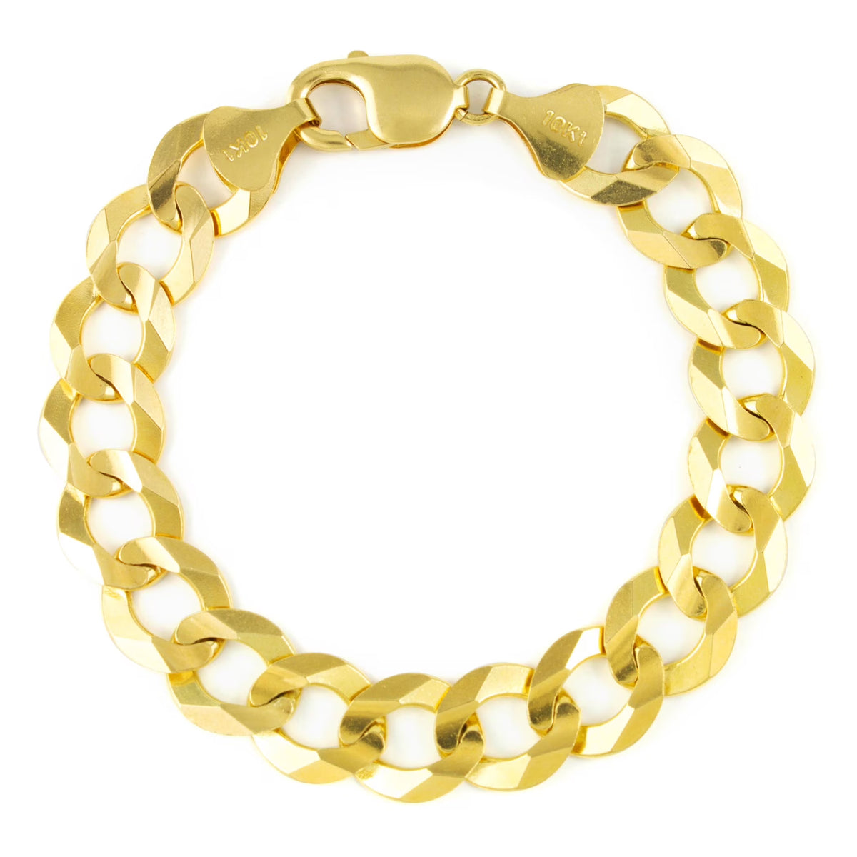 10k Yellow Gold Solid Cuban Link Chain Bracelet Q162492