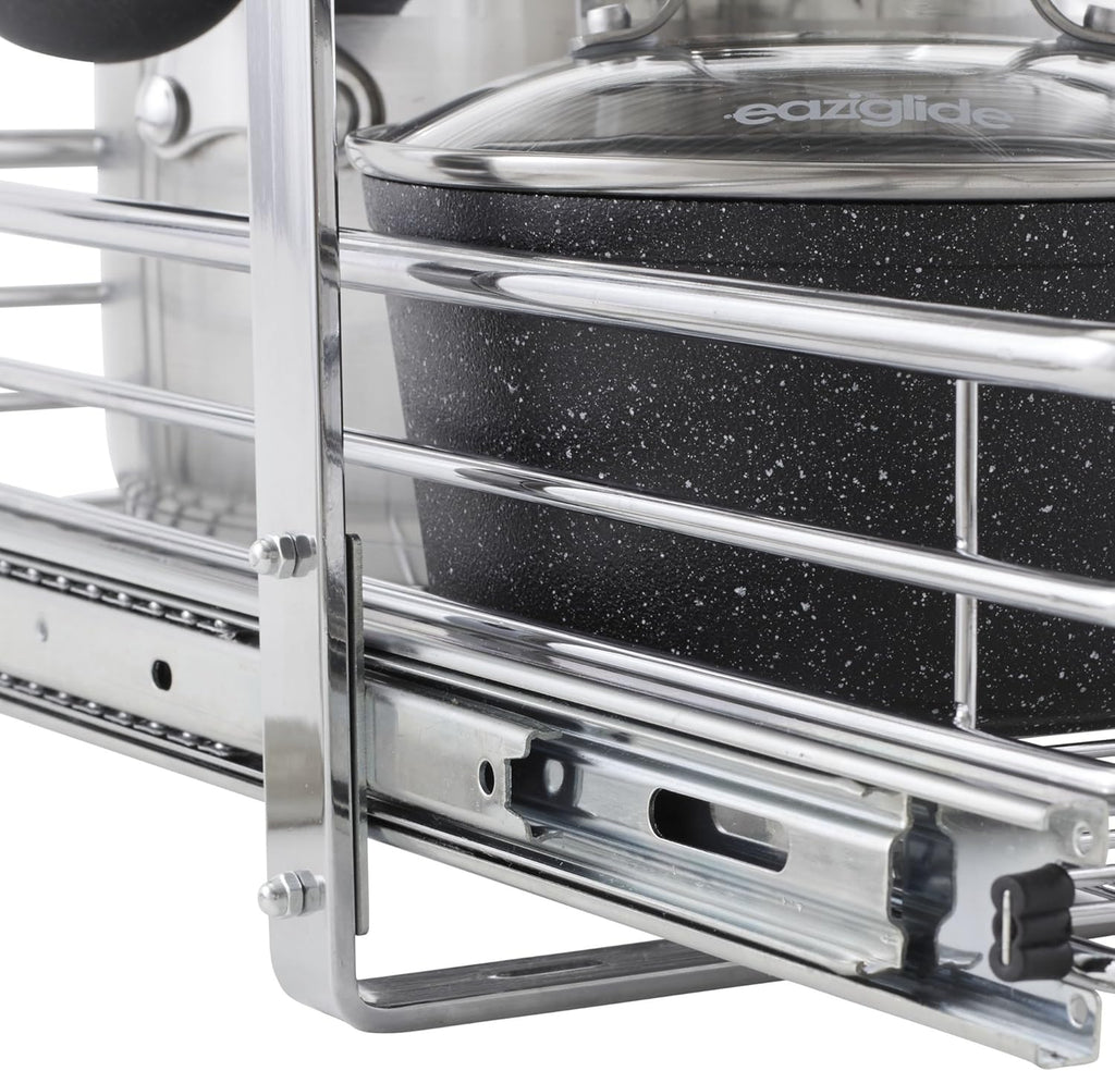 Chrome 2-Tier Sliding Cabinet Organizer E192