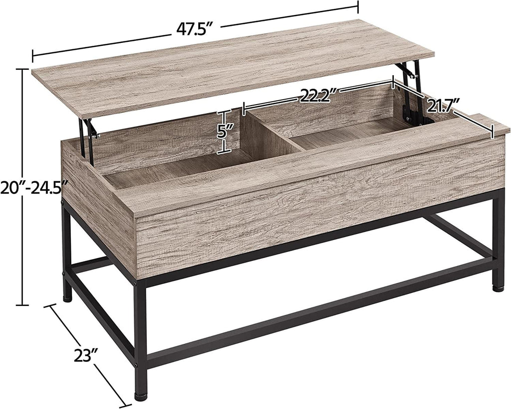 47.5" Lift Top Coffee Table with Hidden Storage C8928