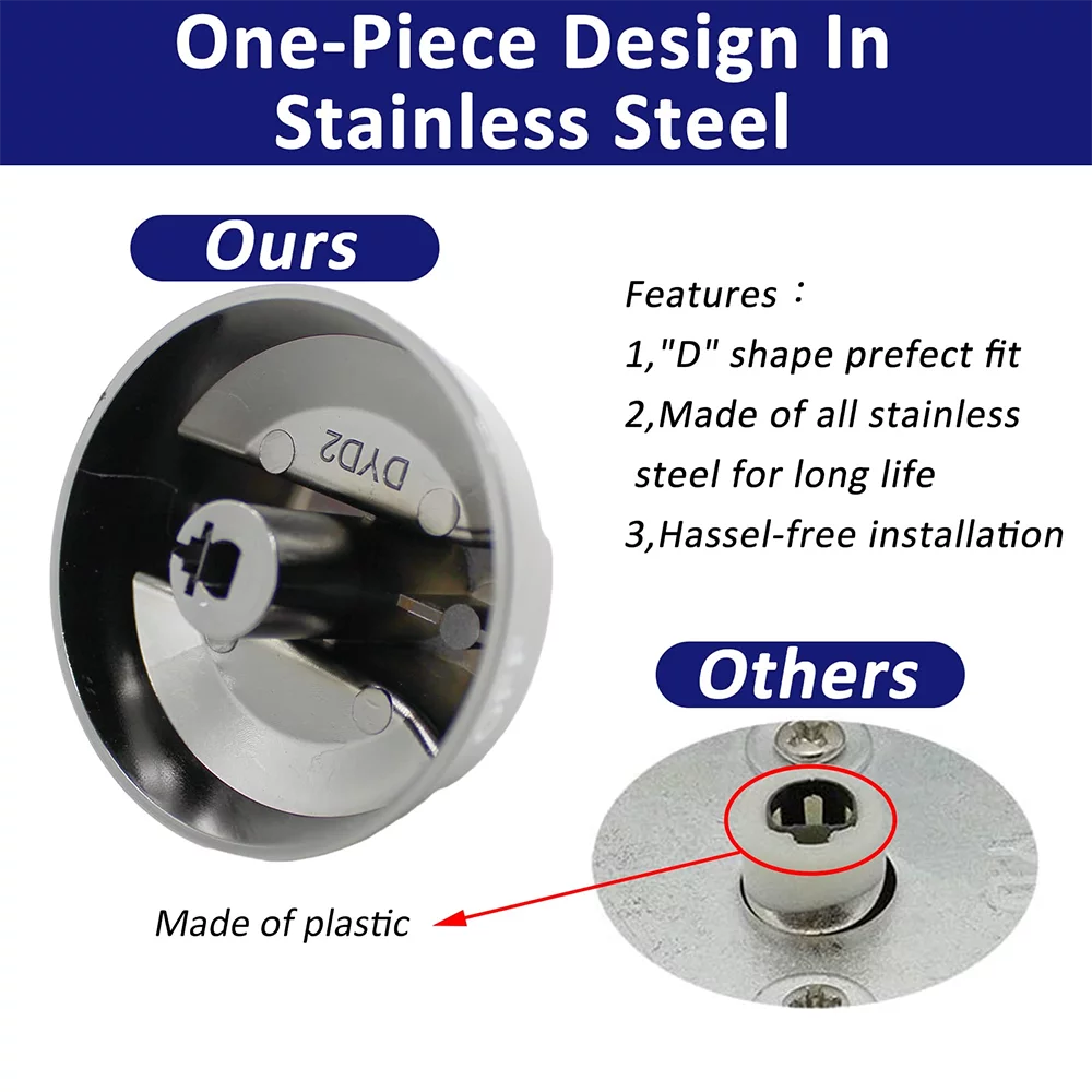 5 Pcs Burner Control Dial Knob for Stove W35271
