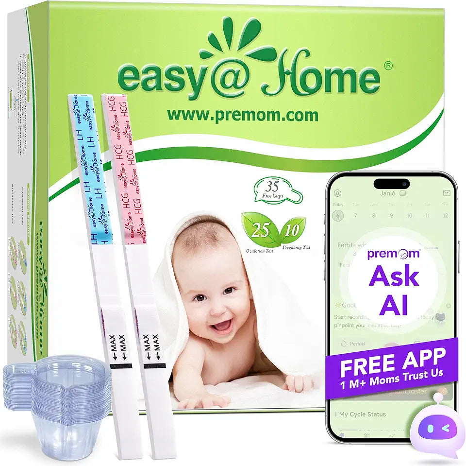 Ovulation & Pregnancy Test Strips Kit 25 Ovulation Tests 10 Pregnancy Tests 35 Urine Cups C3575