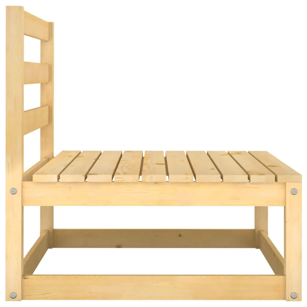 2 Piece Patio Lounge Set with Cushions Solid Wood Pine K6313