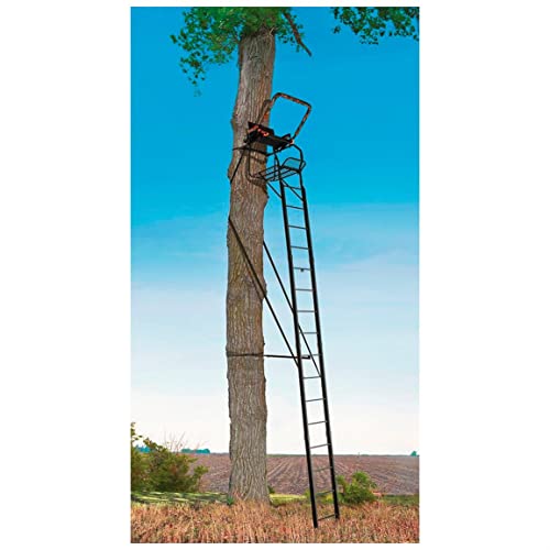 20' Tall Single Steel Ladder Tree Stand with Padded Shooting Rail Y316