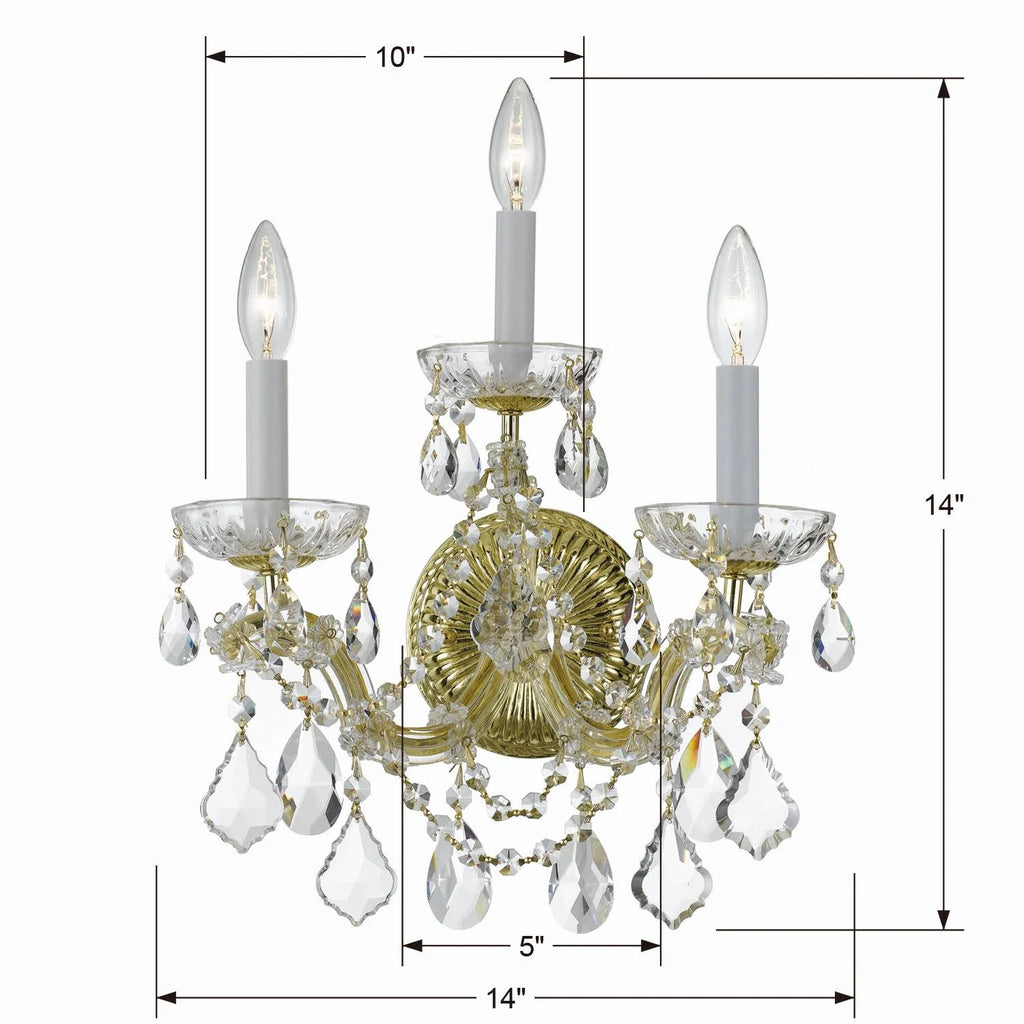 3 Light Sconce, Gold U417