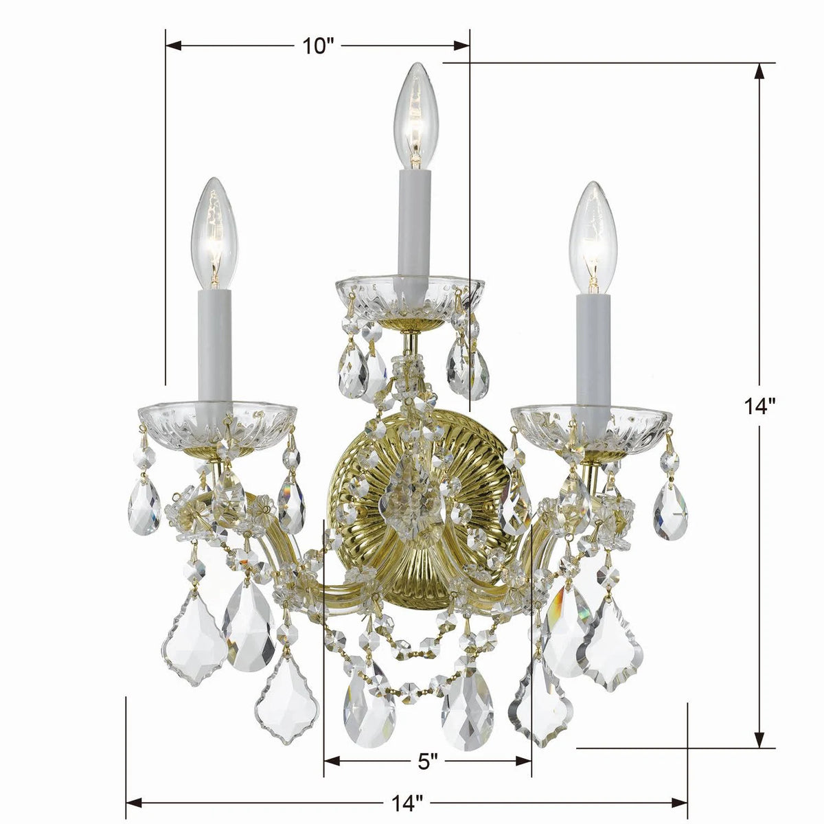 3 Light Sconce, Gold U417