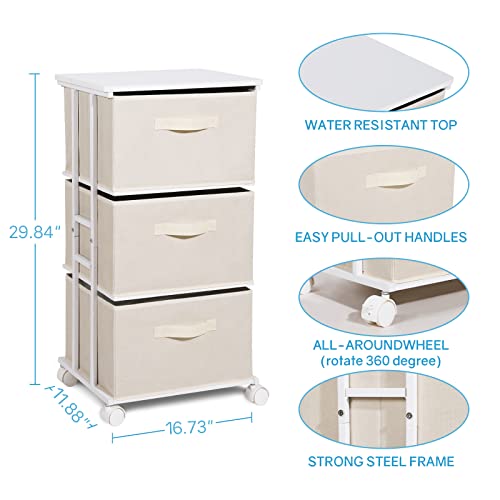 Black 3 Drawer Fabric Dresser O38547