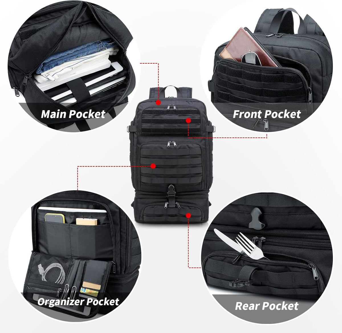 Tactical Laptop Backpack 15.6 inch with Lunch Bag T126