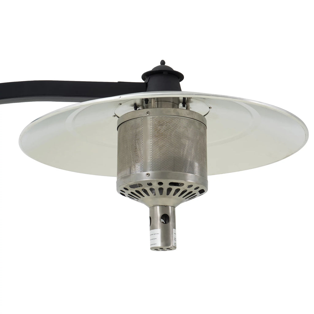 Matte Black Steel Outdoor Propane Gas Heater with Wheels and Table Top M336668