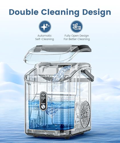 Countertop Nugget Ice Maker with Soft Chewable Ice, 34Lbs/24H, Self-Cleaning X576