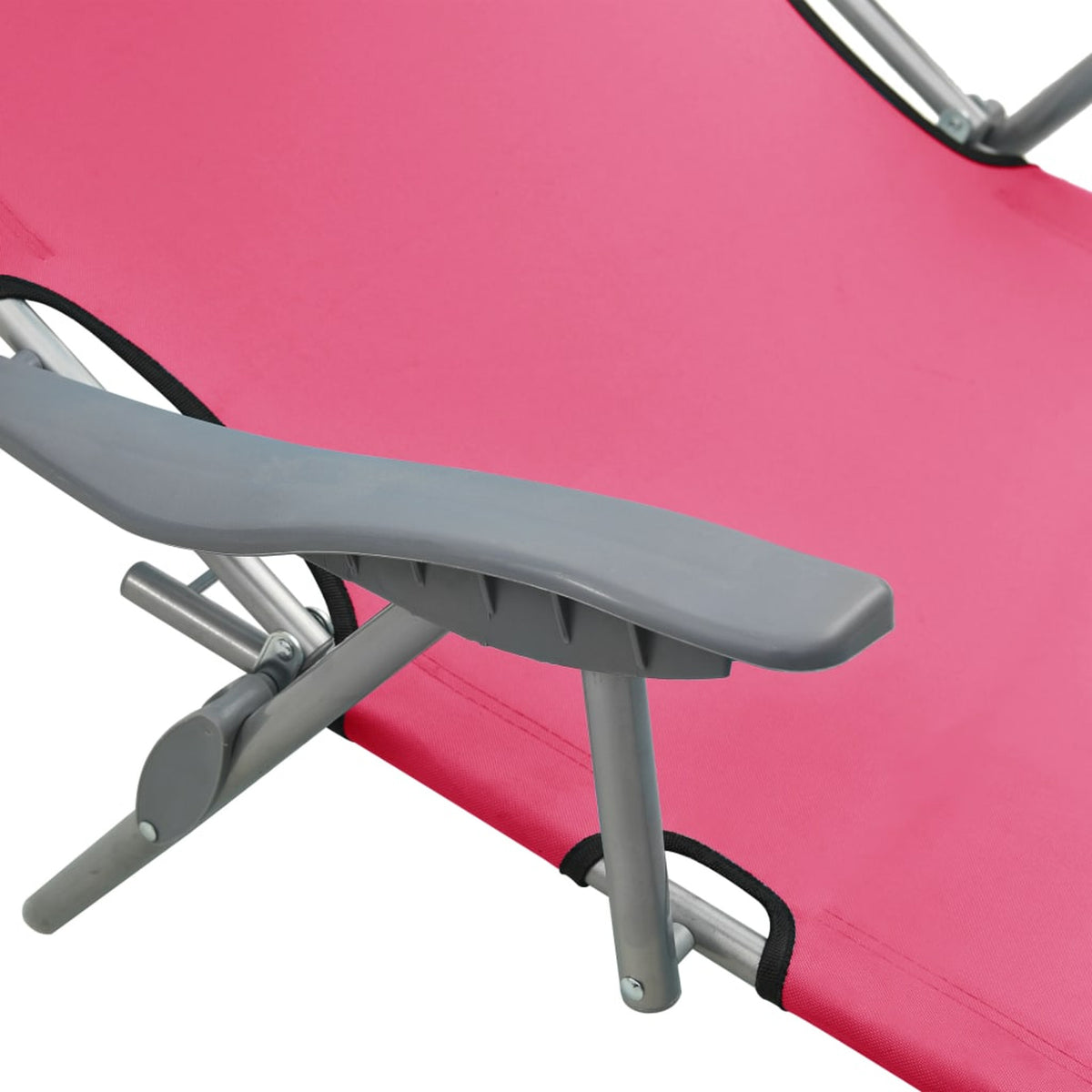 Pink Steel Sun Lounger with Canopy S847283