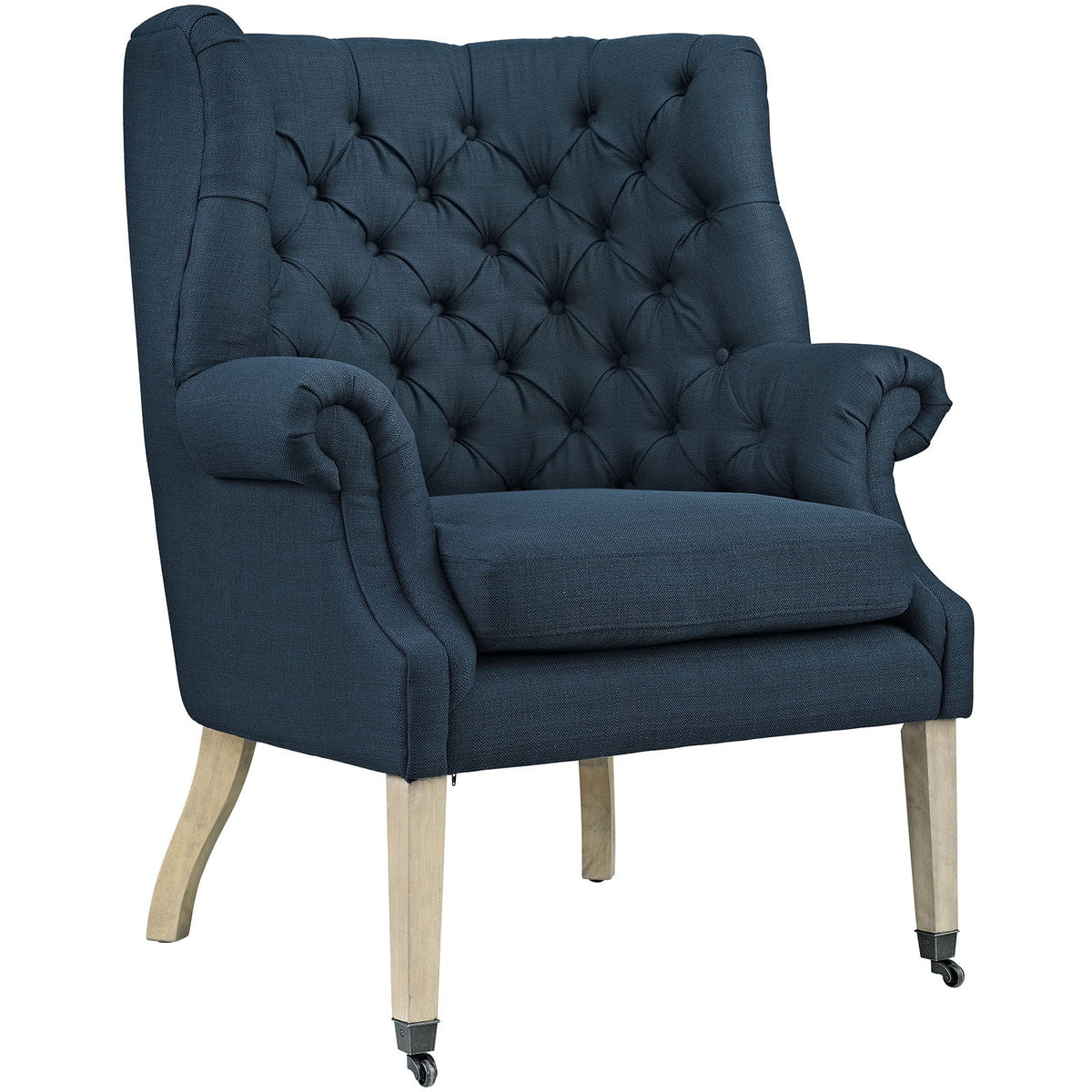Navy Blue Fabric Lounge Chair B69830