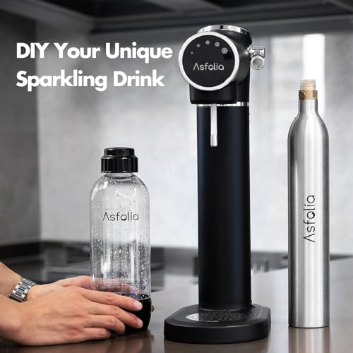Black Stainless Sparkling Water Maker with 3 Carbonation Bottles Y89122