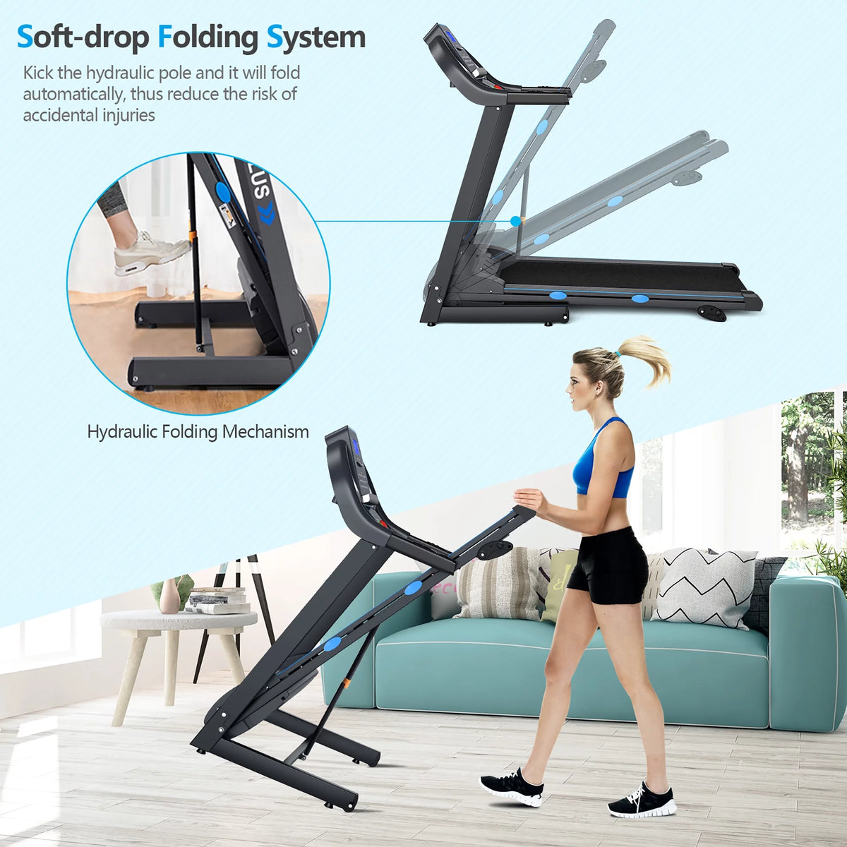 2.25HP Folding Electric Treadmill U4964