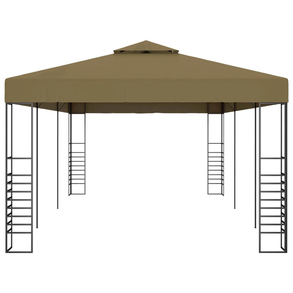 Party Tent Outdoor Gazebo Canopy Sun Shade Shelter Steel Frame Taupe 236.2 x 118.1 x 106.3 Inches K465