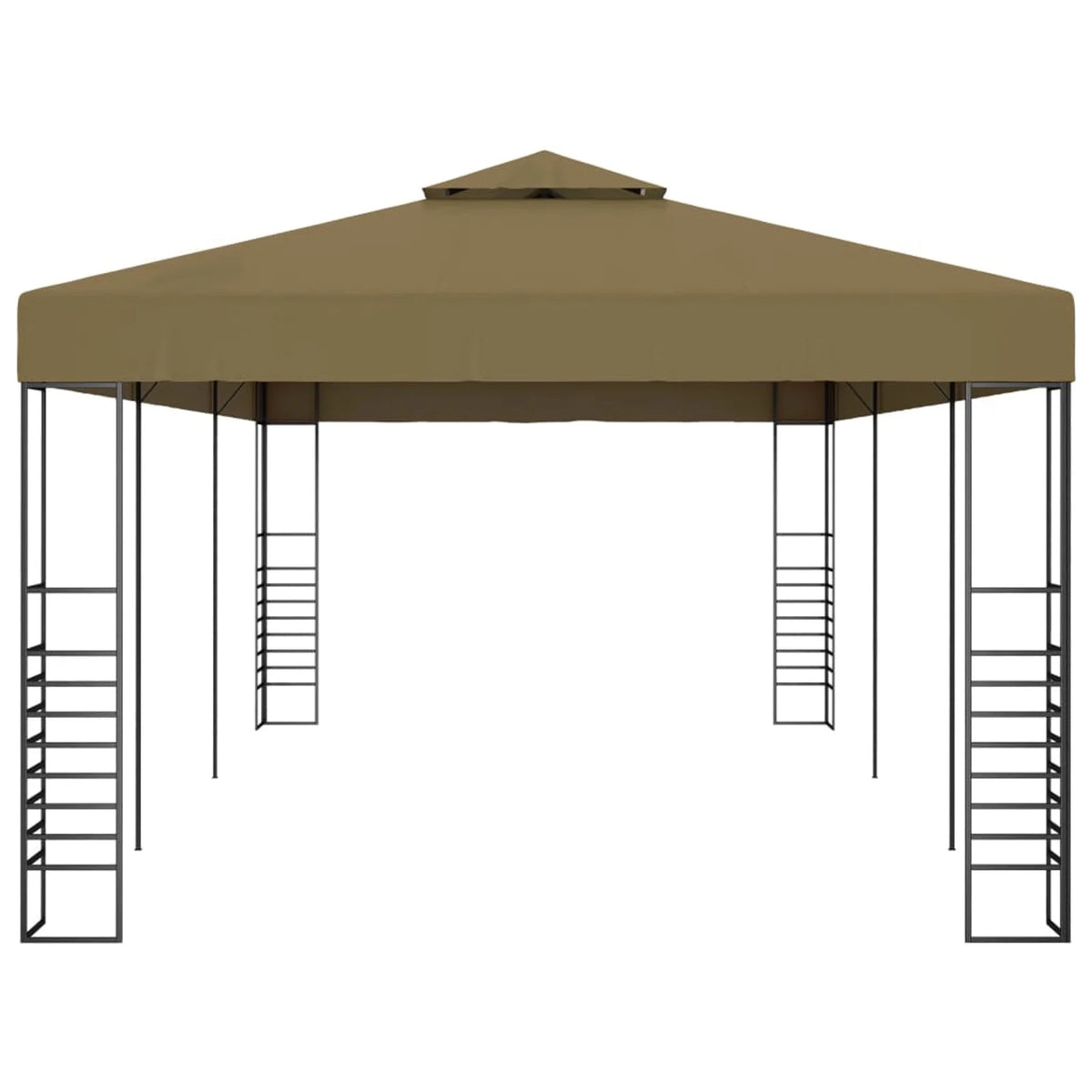 Party Tent Outdoor Gazebo Canopy Sun Shade Shelter Steel Frame Taupe 236.2 x 118.1 x 106.3 Inches K465