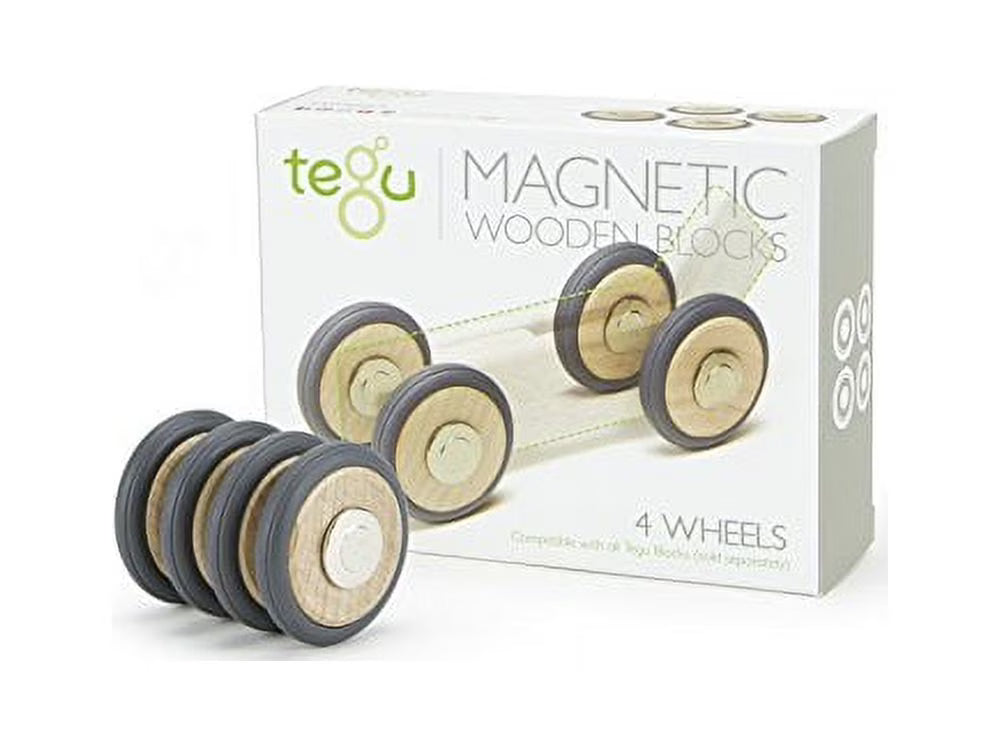 4 Pack Tegu Magnetic Wooden Wheels Y9507