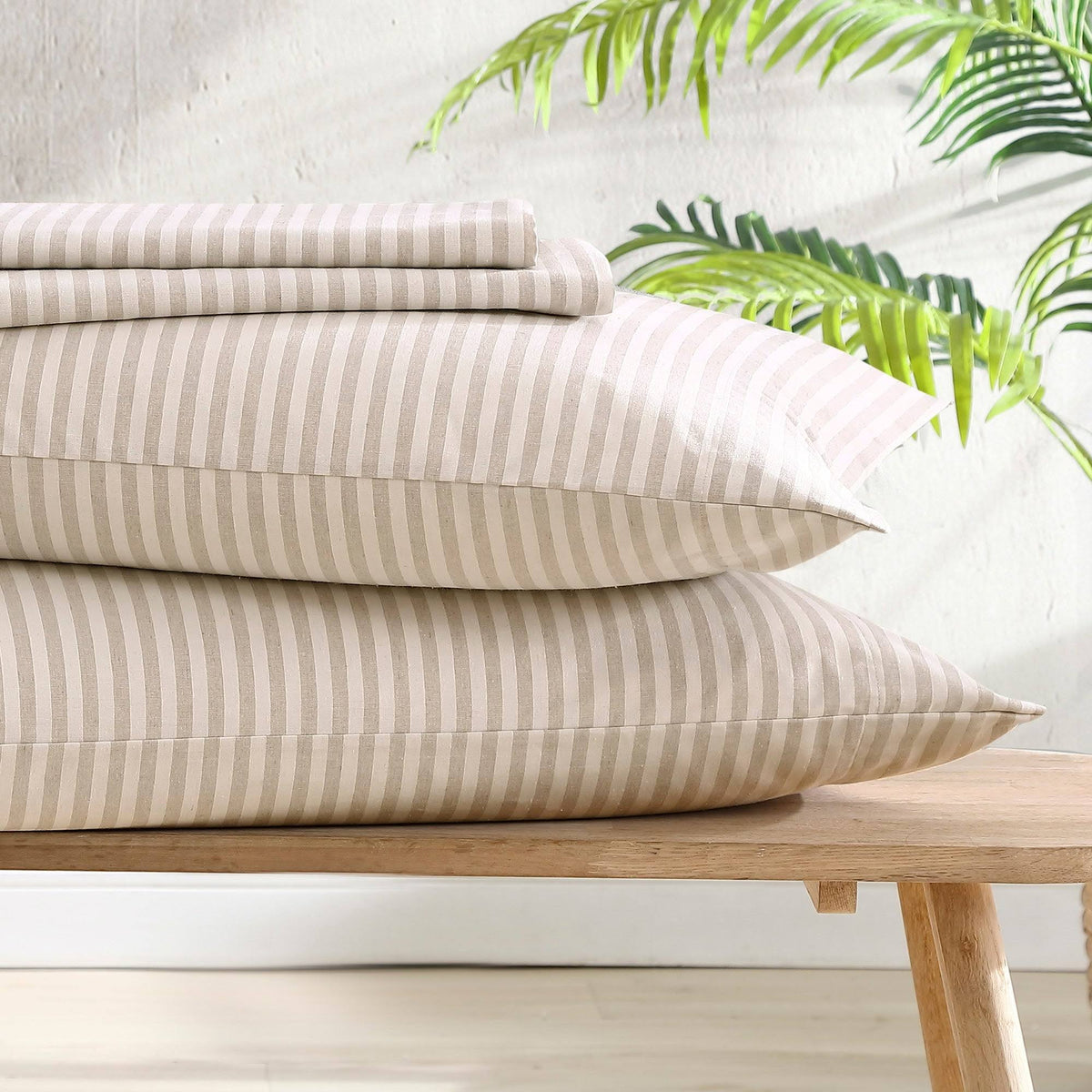 Beige King Percale Sheet Set E4664