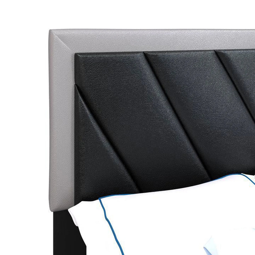 Faux Leather Upholstered Platform Bed W9824