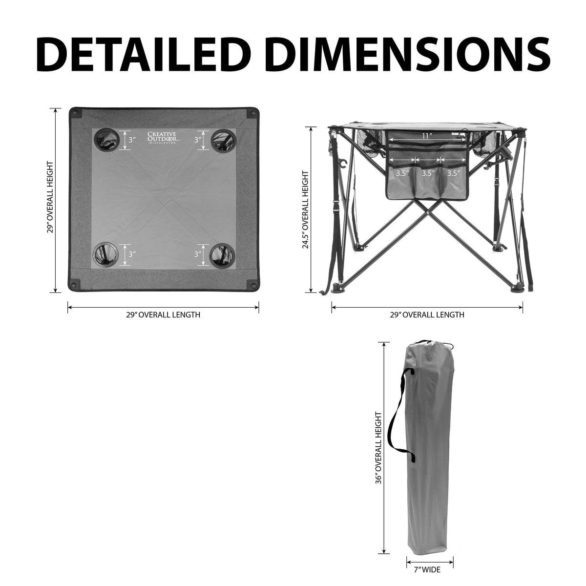 Folding Wine Table with Cupholders and Wineglass Holders V3641