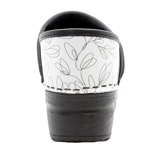 Printed Leather Clogs H1057