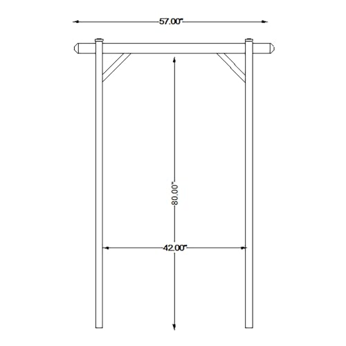White 57 by 84 Inch PVC Garden Arbor H116668