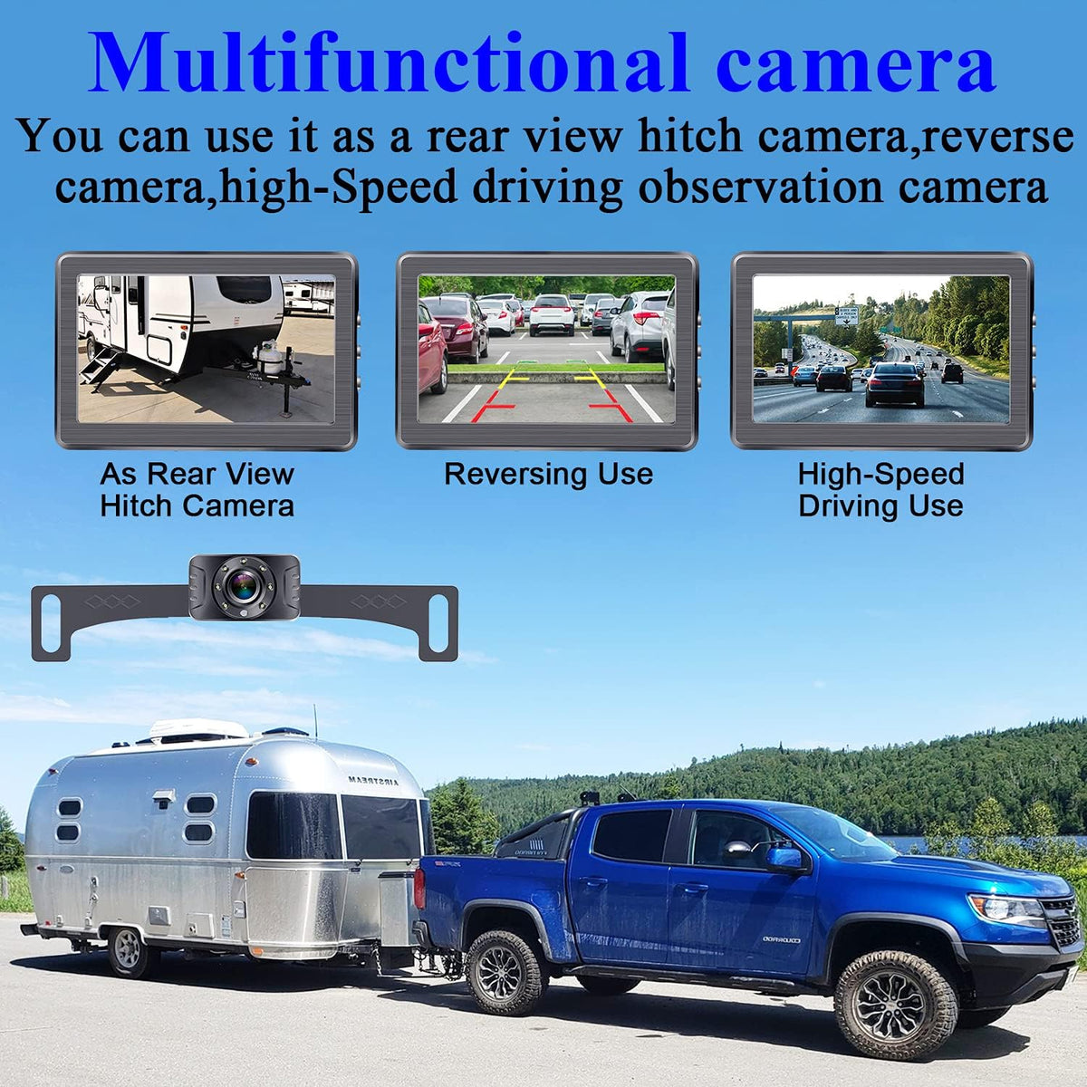 4.3 Inch HD 1080P Rear View Mirror Backup Camera System with 6 LED Lights O326