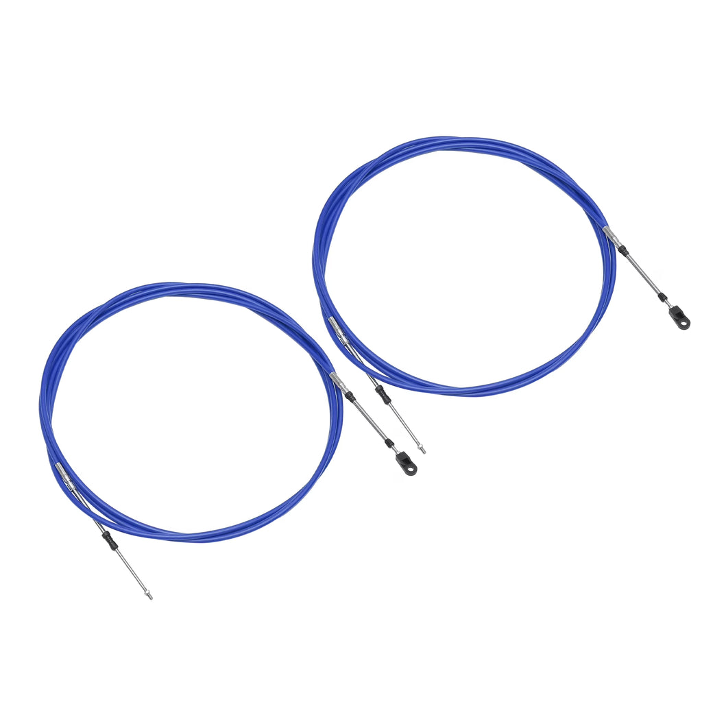 2 Pcs 500cm Marine Boat Throttle Shift Control Cable Blue X208586