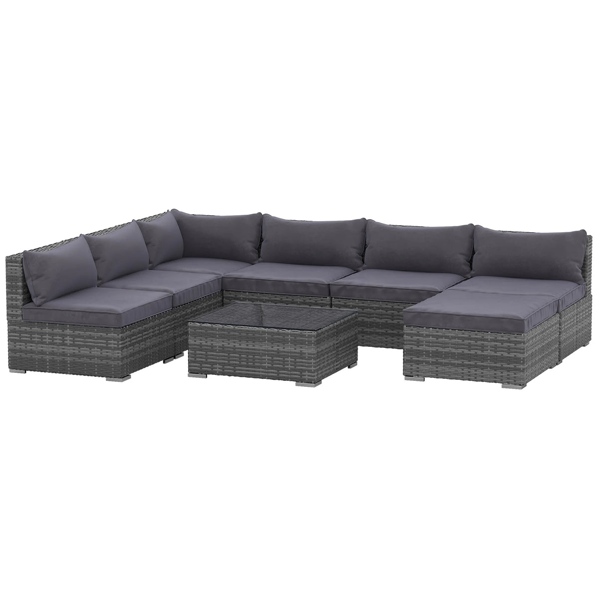 8 Piece PE Rattan Patio Furniture Set T872