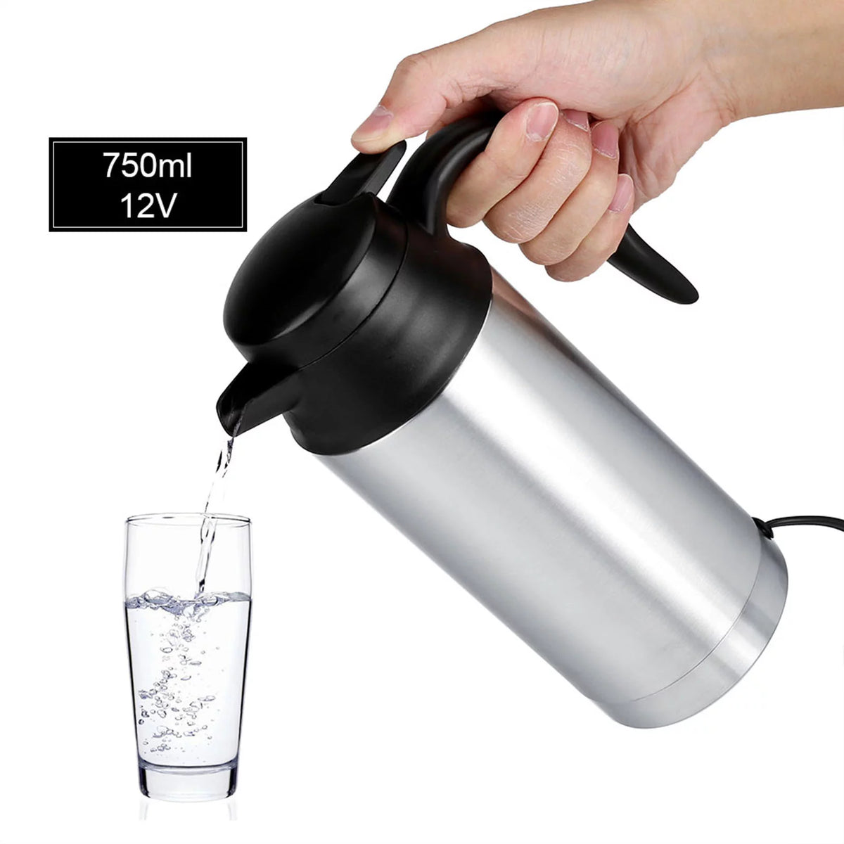 12V 750ml Stainless Steel Electric Car Kettle N9671