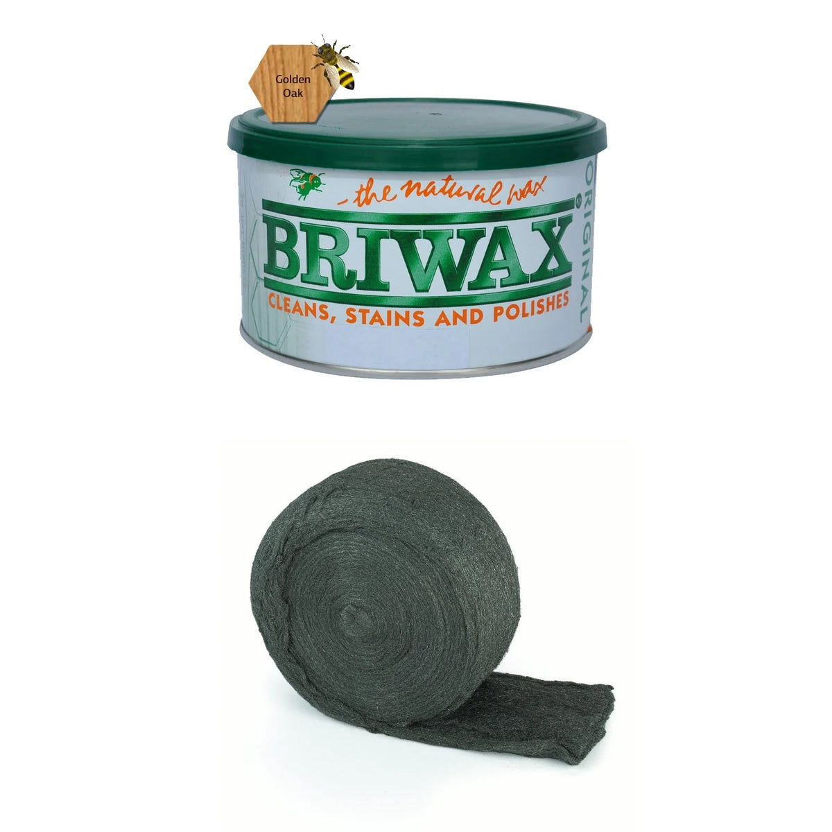 Golden Oak 1 lb Furniture Wax Polish with Steel Wool W6431