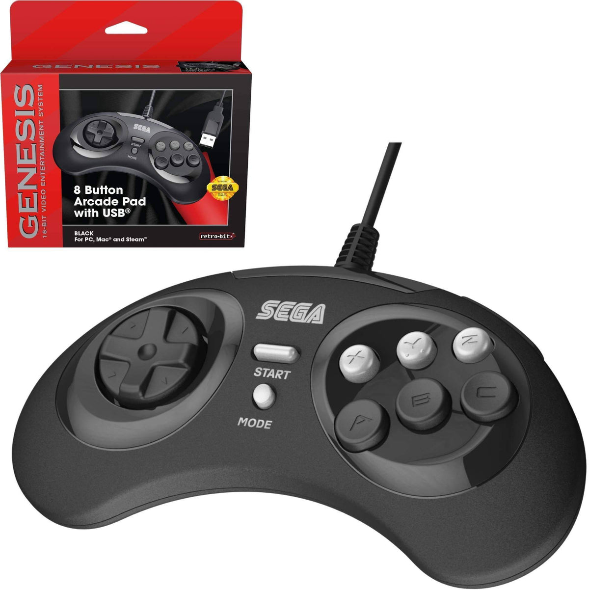 Black USB Arcade Pad Controller E55720