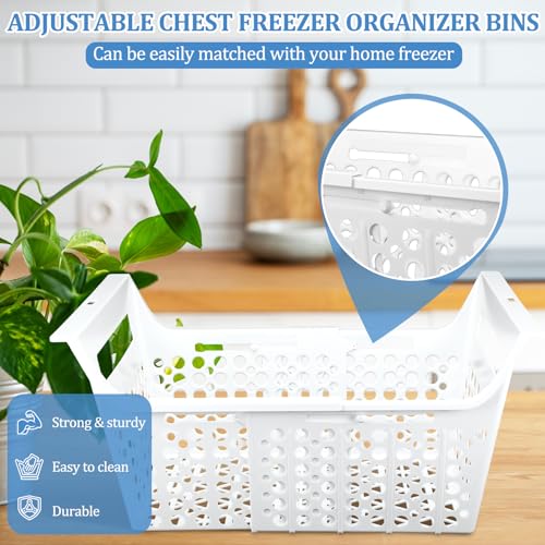 Adjustable Freezer Organizer Bins with Hanging Handles Z899