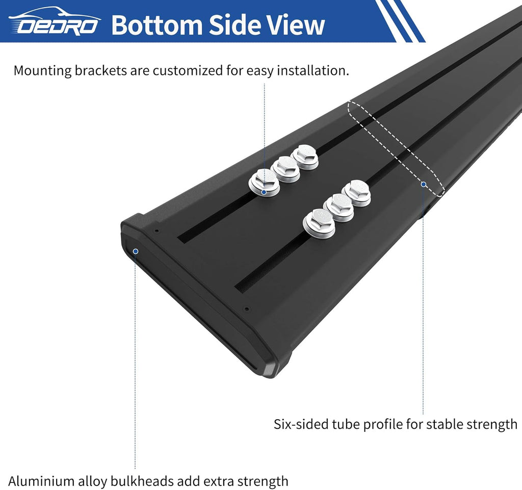 Black Textured Aluminum Side Steps Nerf Bars Y258