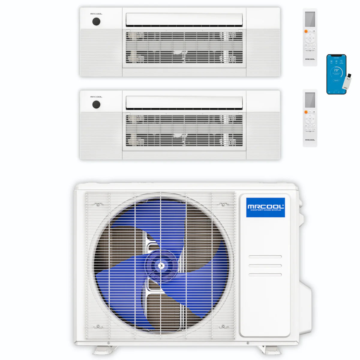 24,000 BTU 2 Zone Ceiling Cassette Ductless Air Conditioner and Heat Pump Y100263
